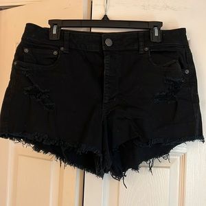 Black American Eagle High Rise Festival jean shorts